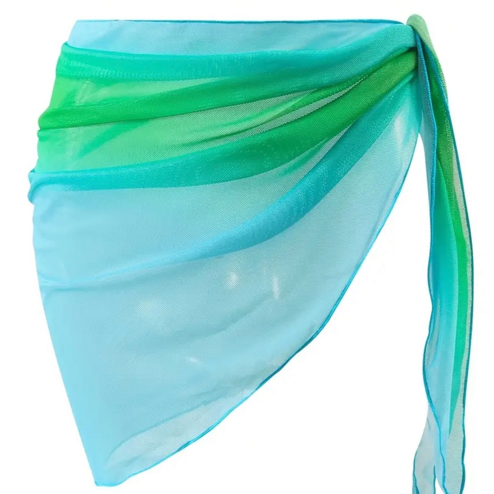 Women's Blue and Green Sarong